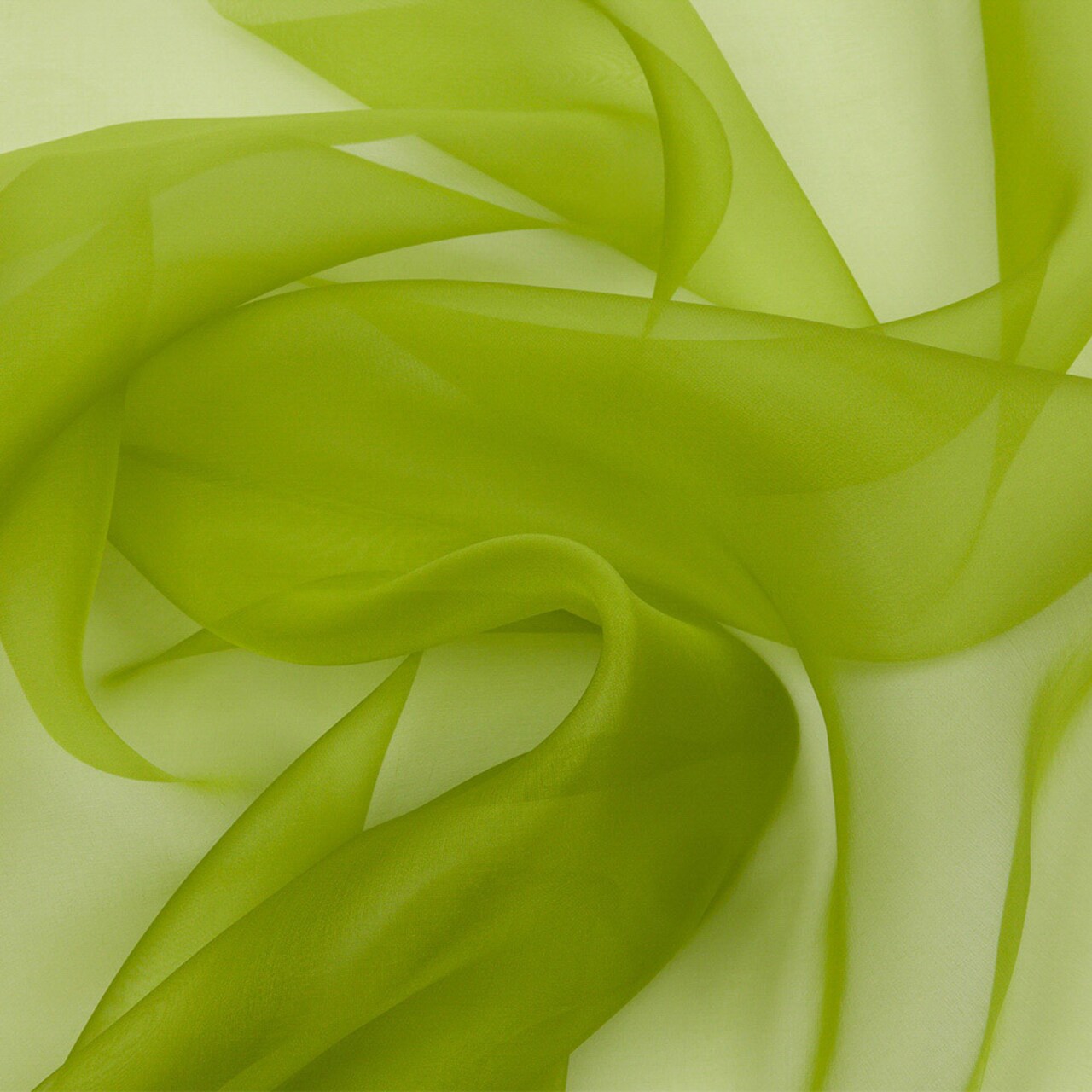 1 Yard Peridot Green Silk Organza Fabric Lightweight Flowing Material for Couture and Gowns 44 Inch Width
